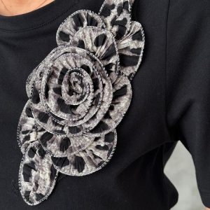 Majica Flower crna - Slika 3